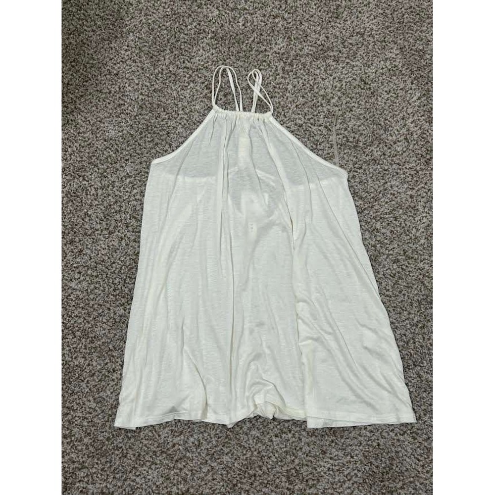 Betsy Boo's Luxe USA Womens Ivory Halter Tank Top Knotted Racerback Size M NWT
